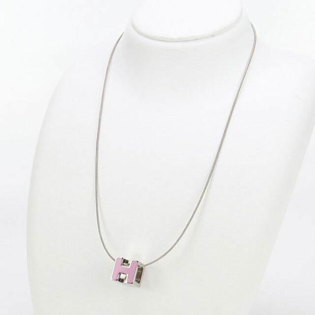 中古 エルメス ネックレス レディース ブランド HERMES Hキューブ カージュドアッシュ ネックレス ピンク アクセサリー USDHE97834011