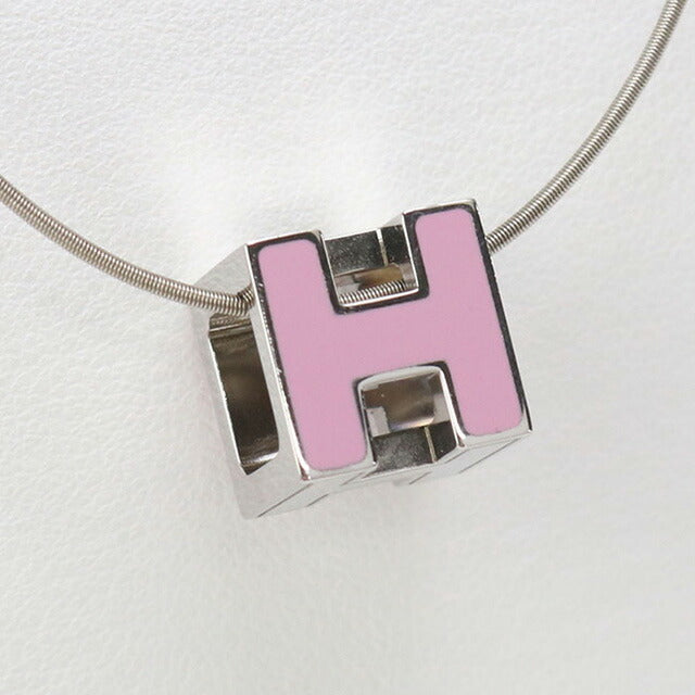 中古 エルメス ネックレス レディース ブランド HERMES Hキューブ カージュドアッシュ ネックレス ピンク アクセサリー USDHE97834011