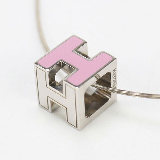 中古 エルメス ネックレス レディース ブランド HERMES Hキューブ カージュドアッシュ ネックレス ピンク アクセサリー USDHE97834011
