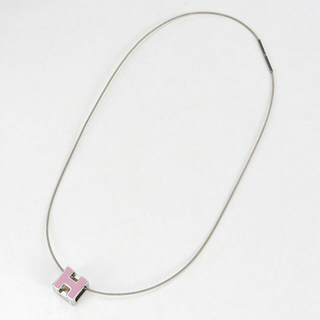 中古 エルメス ネックレス レディース ブランド HERMES Hキューブ カージュドアッシュ ネックレス ピンク アクセサリー USDHE97834011