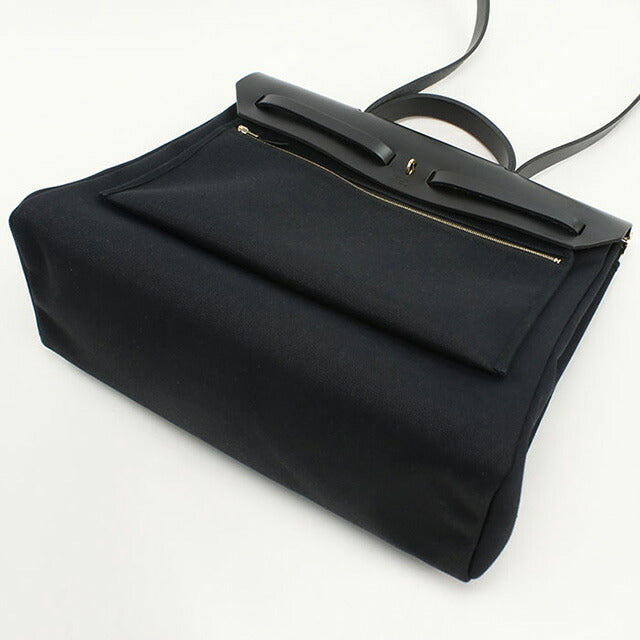 二手 Hermes 手提包 女士品牌 HERMES Ale Bag 拉链 MM 黑色包 USDHE98943011