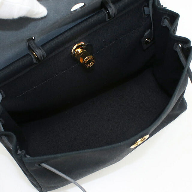 二手 Hermes 手提包 女士品牌 HERMES Ale Bag 拉链 MM 黑色包 USDHE98943011