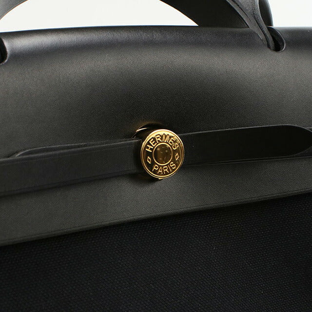 二手 Hermes 手提包 女士品牌 HERMES Ale Bag 拉链 MM 黑色包 USDHE98943011