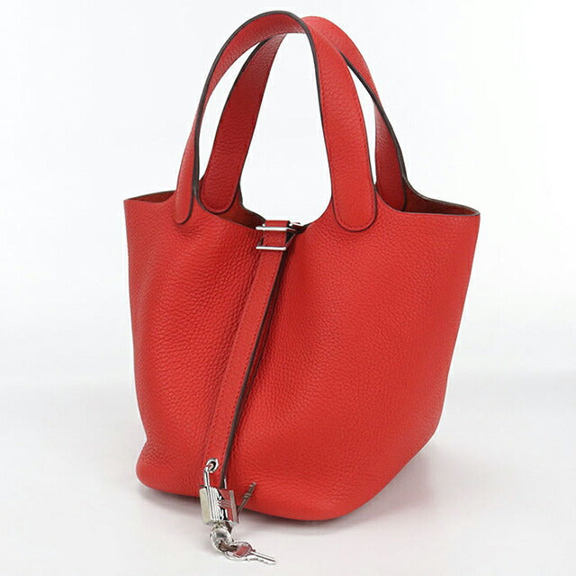 Used Hermes Handbag Ladies Brand HERMES Picotan Lock PM Red Bag USDHE99722011