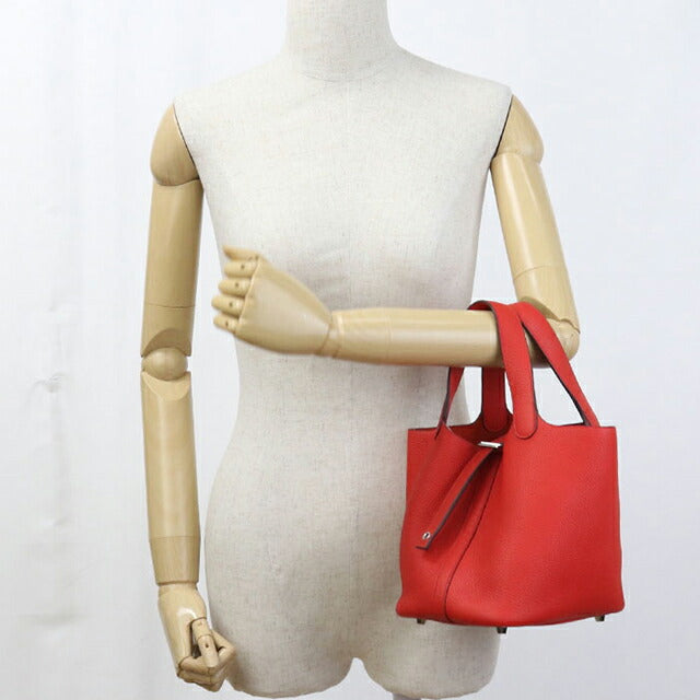Used Hermes Handbag Ladies Brand HERMES Picotan Lock PM Red Bag USDHE99722011
