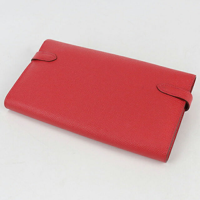 中古 エルメス 長財布ニ折小銭入付き レディース ブランド HERMES ケリーウォレット レッド 財布 USDHE99956011