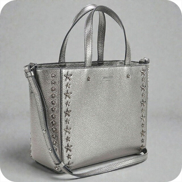 二手 Jimmy Choo 手提包女式品牌 JIMMY CHOO 星星饰钉 2WAY 皮革银色包 USDJI101952011