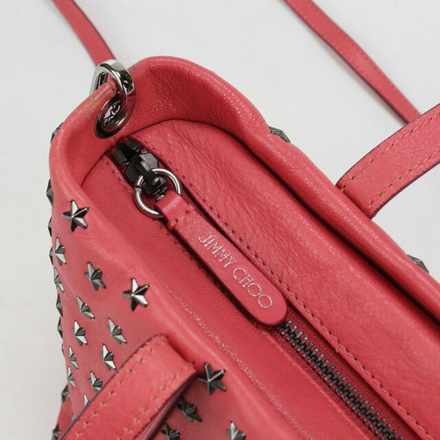 中古 ジミーチュウ トートバッグ レディース ブランド JIMMY CHOO MINISARA 2WAY レザー ピンク バッグ USDJI97942011