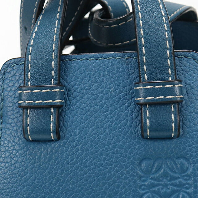 中古 ロエベ 斜め掛け ショルダーバッグ レディース ブランド LOEWE ハンモックドローストリングスミニ 2WAY ブルー USDLO100428011