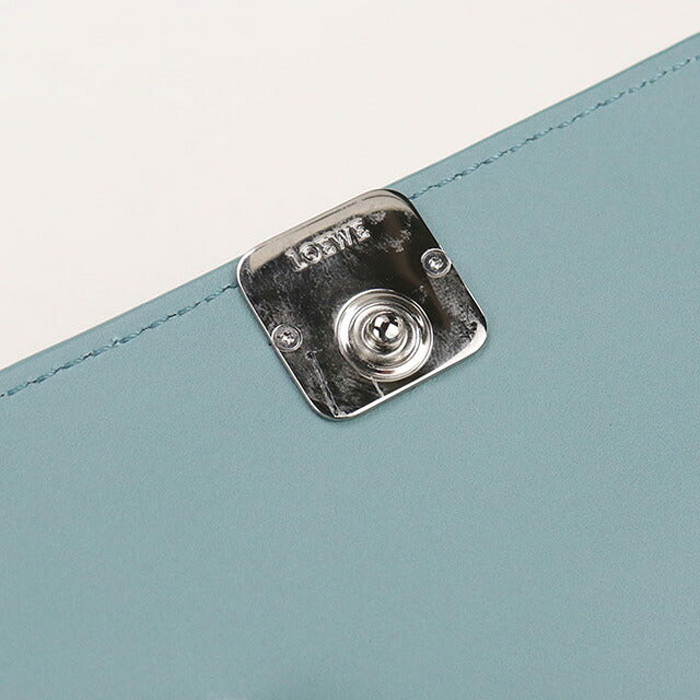 中古 ロエベ 三つ折り財布 レディース ブランド LOEWE アナグラム トライフォールド ウォレット レザー C821TR2X16 ブルー 財布 USDLO100792011