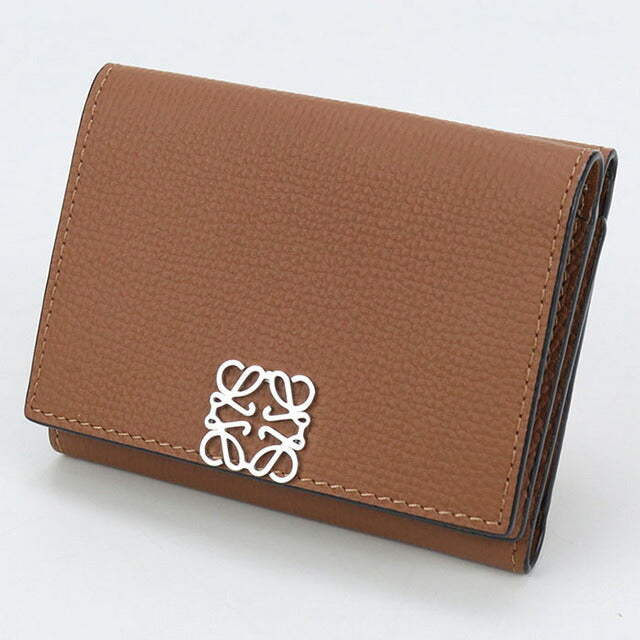 二手 LOEWE 三折钱包 女士品牌 LOEWE Anagram 三折钱包 C821TR2X02 棕色钱包 USDLO101829011