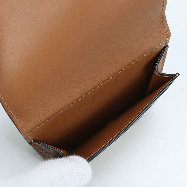 二手 LOEWE 三折钱包 女士品牌 LOEWE Anagram 三折钱包 C821TR2X02 棕色钱包 USDLO101829011