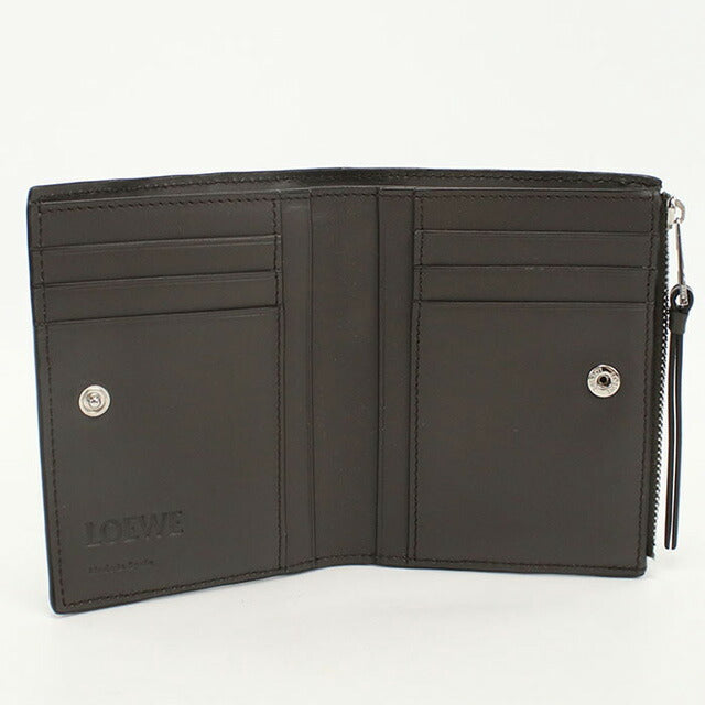 中古 ロエベ 二折財布 レディース ブランド LOEWE パズル スリム コンパクトウォレット レザー C510W73X02 グレー 財布 USDLO101862011