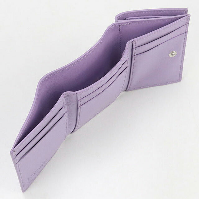 中古 ロエベ 三つ折り財布 レディース ブランド LOEWE アナグラム トライフォールド ウォレット C821TR2X16 パープル 財布 USDLO102139011