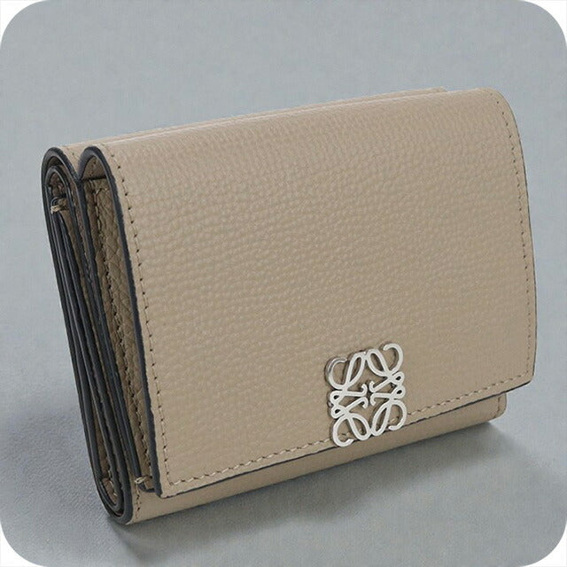 中古 ロエベ 三つ折り財布 レディース ブランド LOEWE アナグラム トライフォールドウォレット C821TR2X16 ベージュ 財布 USDLO102990011