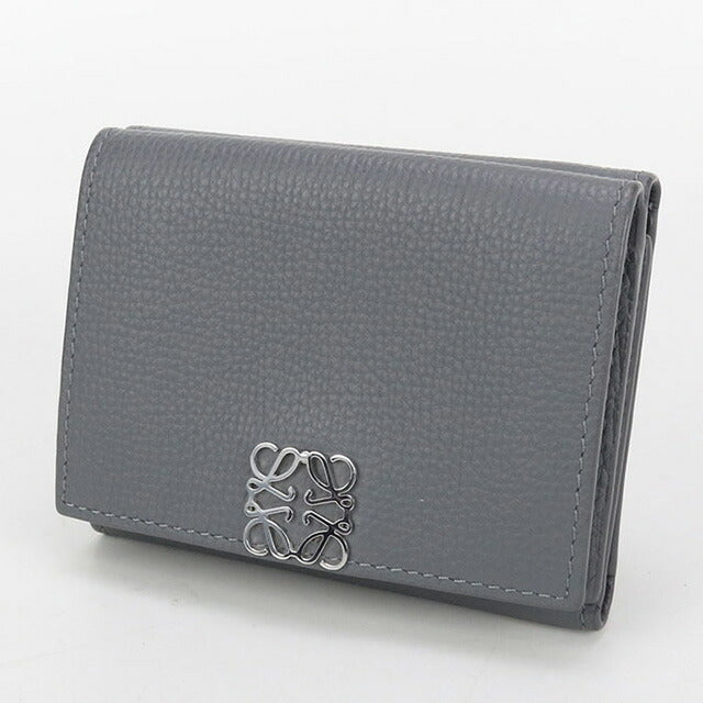 中古 ロエベ 三折財布 レディース ブランド LOEWE アナグラム トライフォールドウォレット グレー 財布 USDLO102991011