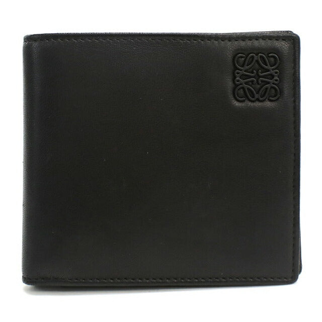 中古 ロエベ 二つ折り財布 メンズ ブランド LOEWE アナグラム バイフォールド コインウォレット ブラック 財布 USDLO103703011