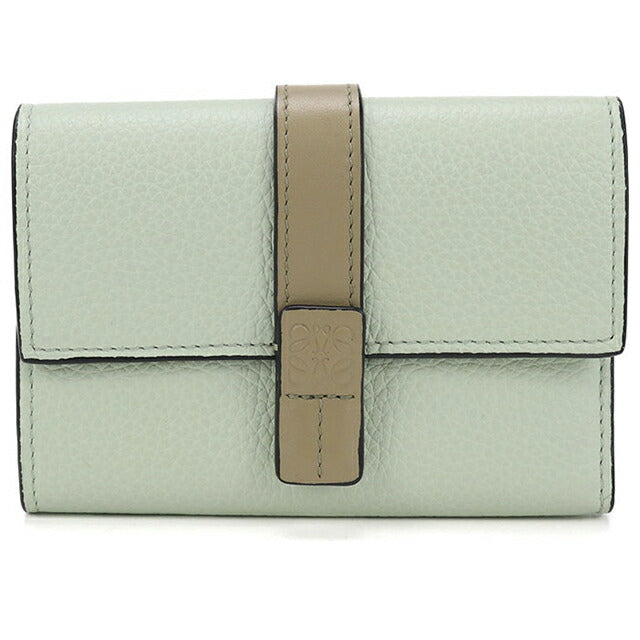 中古 ロエベ 三つ折り財布 レディース ブランド LOEWE バーティカルウォレットスモール グリーン 財布 USDLO103997011