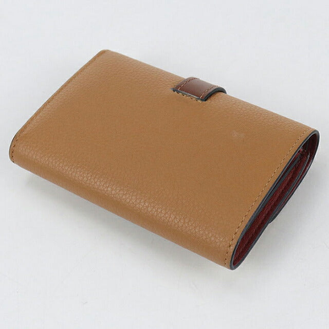 中古 ロエベ 三つ折り財布 三折財布 コンパクト レディース ブランド LOEWE アナグラム バーティカルウォレットスモール C660S86X01 ブラウン USDLO105146011