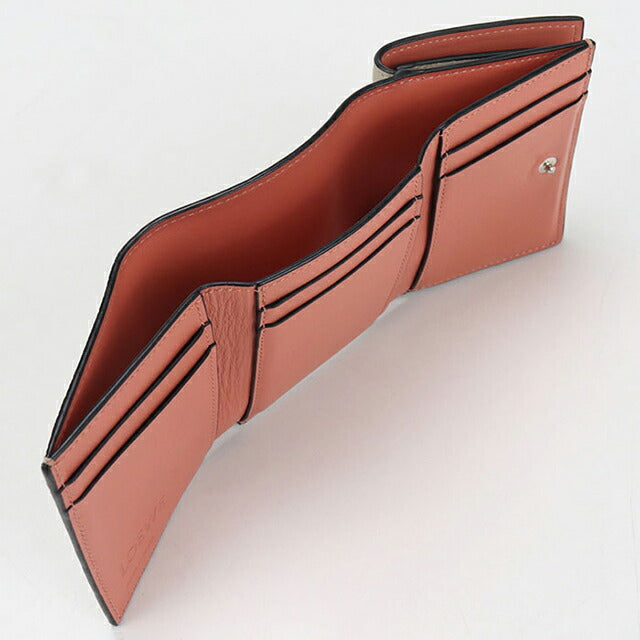 中古 ロエベ 三折財布 レディース ブランド LOEWE アナグラム トライフォールドウォレット ベージュ 財布 USDLO105189011