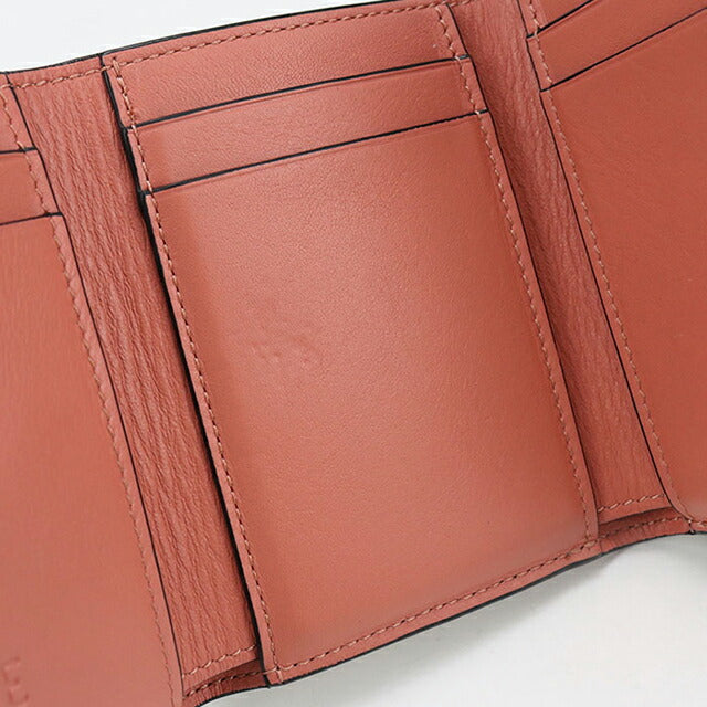 中古 ロエベ 三折財布 レディース ブランド LOEWE アナグラム トライフォールドウォレット ベージュ 財布 USDLO105189011