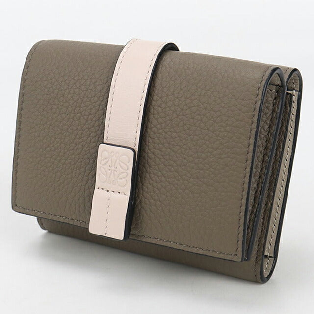 中古 ロエベ 三折財布 レディース ブランド LOEWE アナグラム トライフォールドウォレット グレー 財布 USDLO105424011