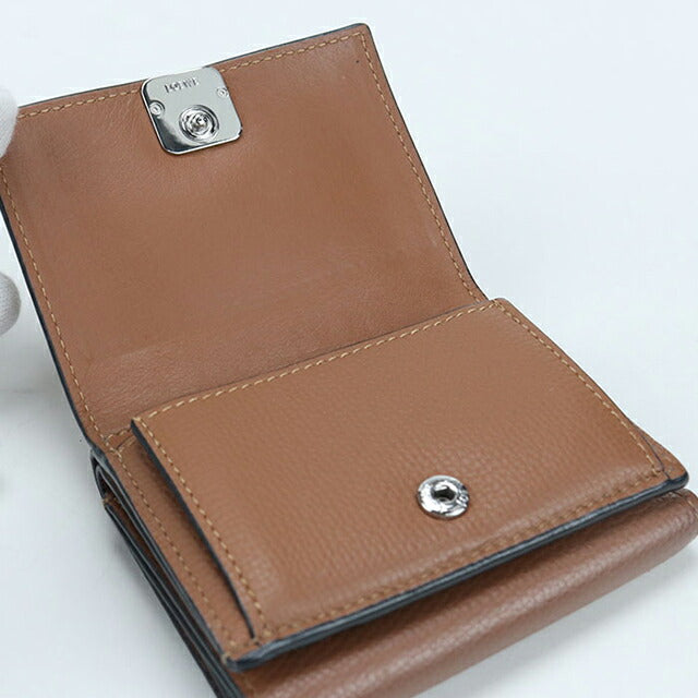 中古 ロエベ 三つ折り財布 レディース ブランド LOEWE アナグラム トライフォールドウォレット ブラウン 財布 USDLO105426011