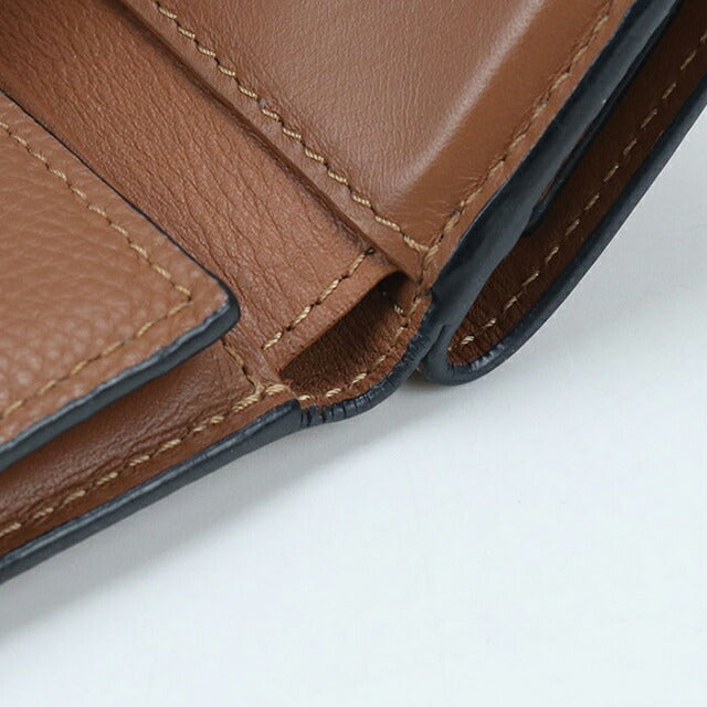 中古 ロエベ 三つ折り財布 レディース ブランド LOEWE アナグラム トライフォールドウォレット ブラウン 財布 USDLO105426011