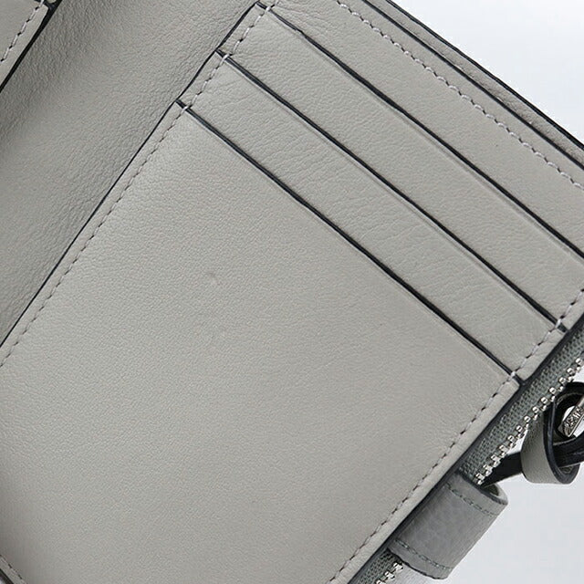 中古 ロエベ 二折財布 レディース ブランド LOEWE コンパクトウォレット グレー 財布 USDLO106624011