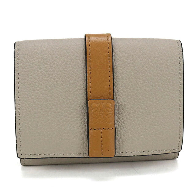 中古 ロエベ 三つ折り財布 レディース ブランド LOEWE アナグラム トライフォールドウォレット C660TR2X01 ベージュ 財布 USDLO106952011