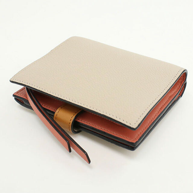 中古 ロエベ 二折財布 レディース ブランド LOEWE アナグラム コンパクト ジップウォレット C660Z41X01 ベージュ 財布 USDLO107079011