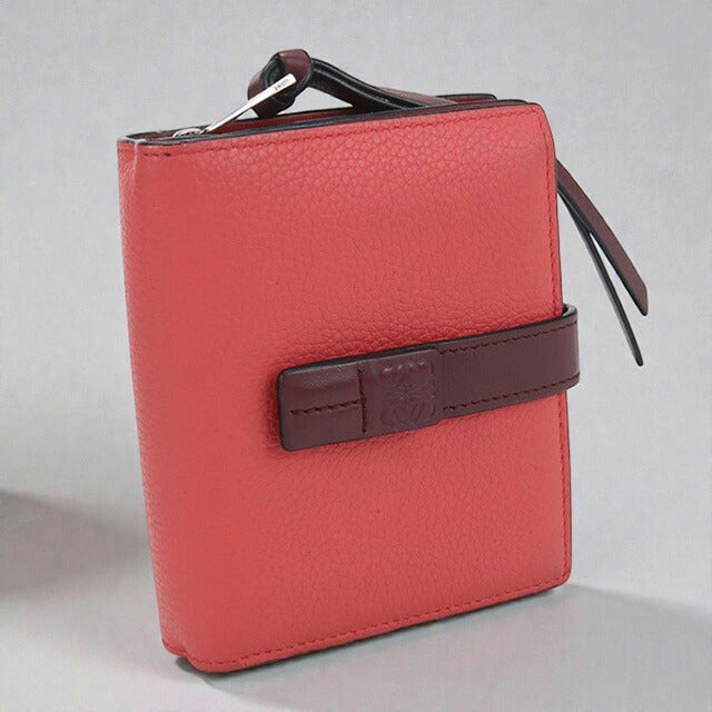 中古 ロエベ 二つ折り財布 レディース ブランド LOEWE アナグラム コンパクト ジップウォレット C660Z41X02 ピンク 財布 USDLO107143011