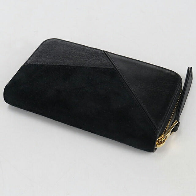 中古 ロエベ ラウンドファスナー財布 レディース ブランド LOEWE パズル ブラック 財布 USDLO107754011