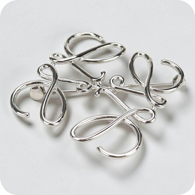 Used LOEWE Brooch Ladies Brand LOEWE Anagram Silver Accessory USDLO108614011
