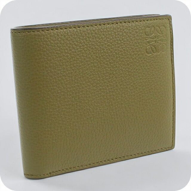 中古 ロエベ 二つ折り財布 二折財布 メンズ ブランド LOEWE バイフォールド コインウォレット C660501X03 カーキ USDLO109006011
