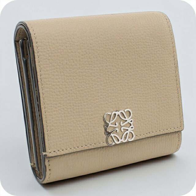 【中古】LOEWE アナグラム コンパクト フラップウォレット ベージュ ロエベ 262317[19][240019512002] 中古】LOEWE アナグラム コンパクト フラップウォレット ベージュ