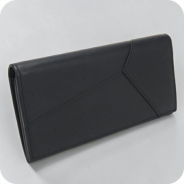 エ*ル様 【最安】ロエベ ロングホリゾンタルウォレット ブラック LOEWE（ロエベ） 中古 長財布二折 メンズ ブランド ロング