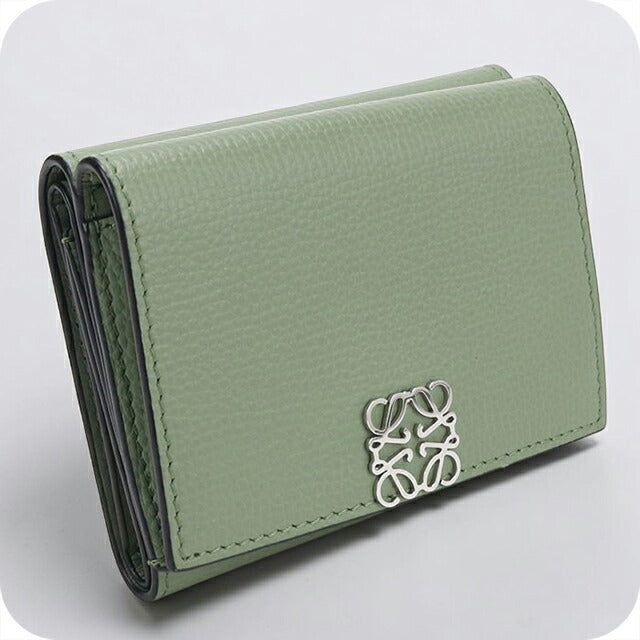 【大人気】 ロエベ トライフォールド アナグラム タン 二つ折り財布 グリーン LOEWE（ロエベ） 三つ折り財布 ANAGRAM TRIFOLD 6 アナグラム