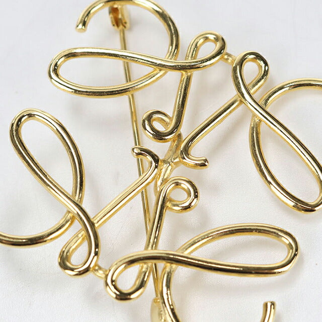 Used LOEWE Brooch Ladies Brand LOEWE Anagram Gold Accessory USDLO110318011