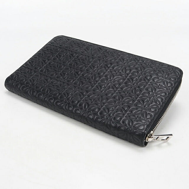 Used LOEWE Long Wallet Round Zipper Unisex Brand LOEWE Repeat Anagram Zip Around Wallet Black USDLO110557011