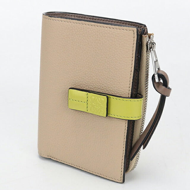 二手 LOEWE 双折钱包 双折钱包女士品牌 LOEWE 紧凑型钱包 米色 USDLO110899011