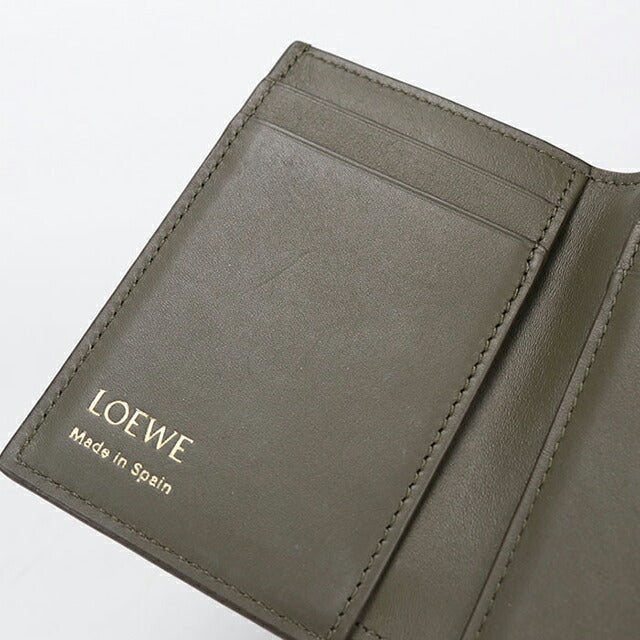 中古 ロエベ 三つ折り財布 三折財布 レディース ブランド LOEWE トライフォールド ウォレット レザー CANBTR2X03 カーキ USDLO113978011