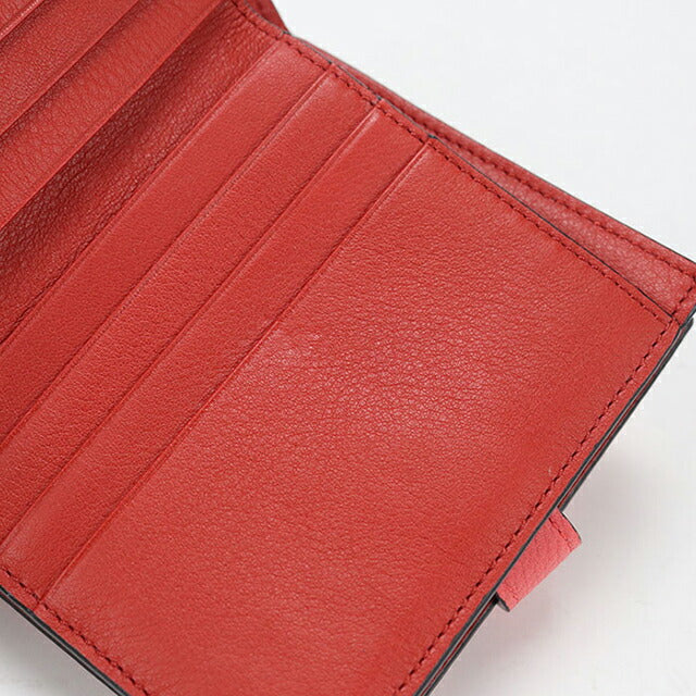 中古 ロエベ 二つ折り財布 二折財布 レディース ブランド LOEWE コンパクト ジップウォレット レザー C660Z41X01 レッド USDLO114356011