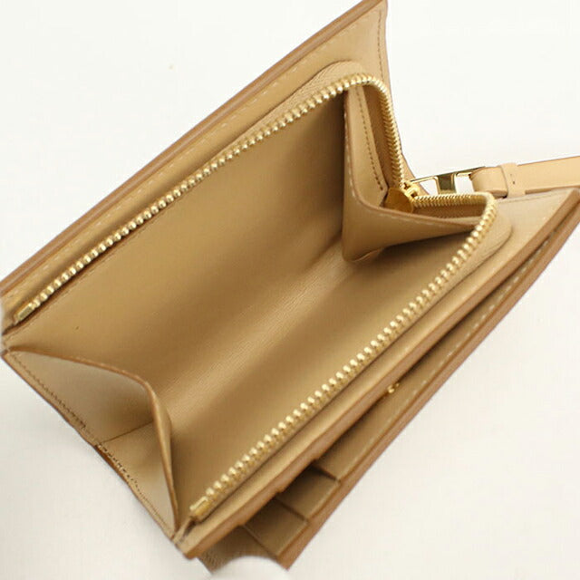 中古 ロエベ 二つ折り財布 二折財布 レディース ブランド LOEWE パズル コンパクトウォレット ベージュ USDLO114703011