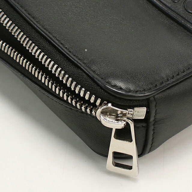 中古 ロエベ 斜め掛け ショルダーバッグ メンズ ブランド LOEWE アナグラム バーティカルクロスボディポケット C565S59X01 ブラック USDLO114845011