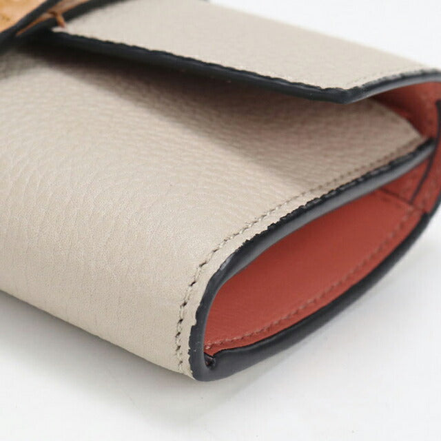 中古 ロエベ 三つ折り財布 三折財布 レディース ブランド LOEWE バーティカルウォレットスモール C660S86X04 ベージュ USDLO115142011