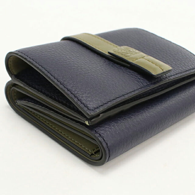 中古 ロエベ 三つ折り財布 三折財布 レディース ブランド LOEWE トライフォールドウォレット C660TR2X03 ネイビー USDLO115218011