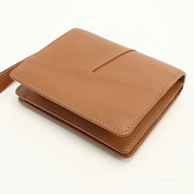 中古 ロエベ 二つ折り財布 二折財布 レディース ブランド LOEWE パズル コンパクトウォレット C510Z41X12 ブラウン USDLO115219011