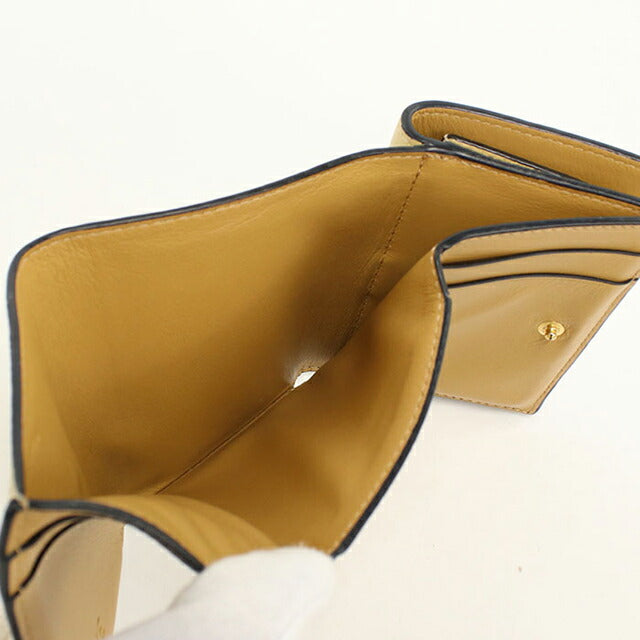 中古 ロエベ 三つ折り財布 三折財布 レディース ブランド LOEWE トライフォールドウォレット C660TR2X01 ベージュ USDLO115221011