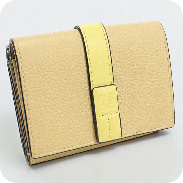 中古 ロエベ 三つ折り財布 三折財布 レディース ブランド LOEWE トライフォールドウォレット C660TR2X01 ベージュ USDLO115221011